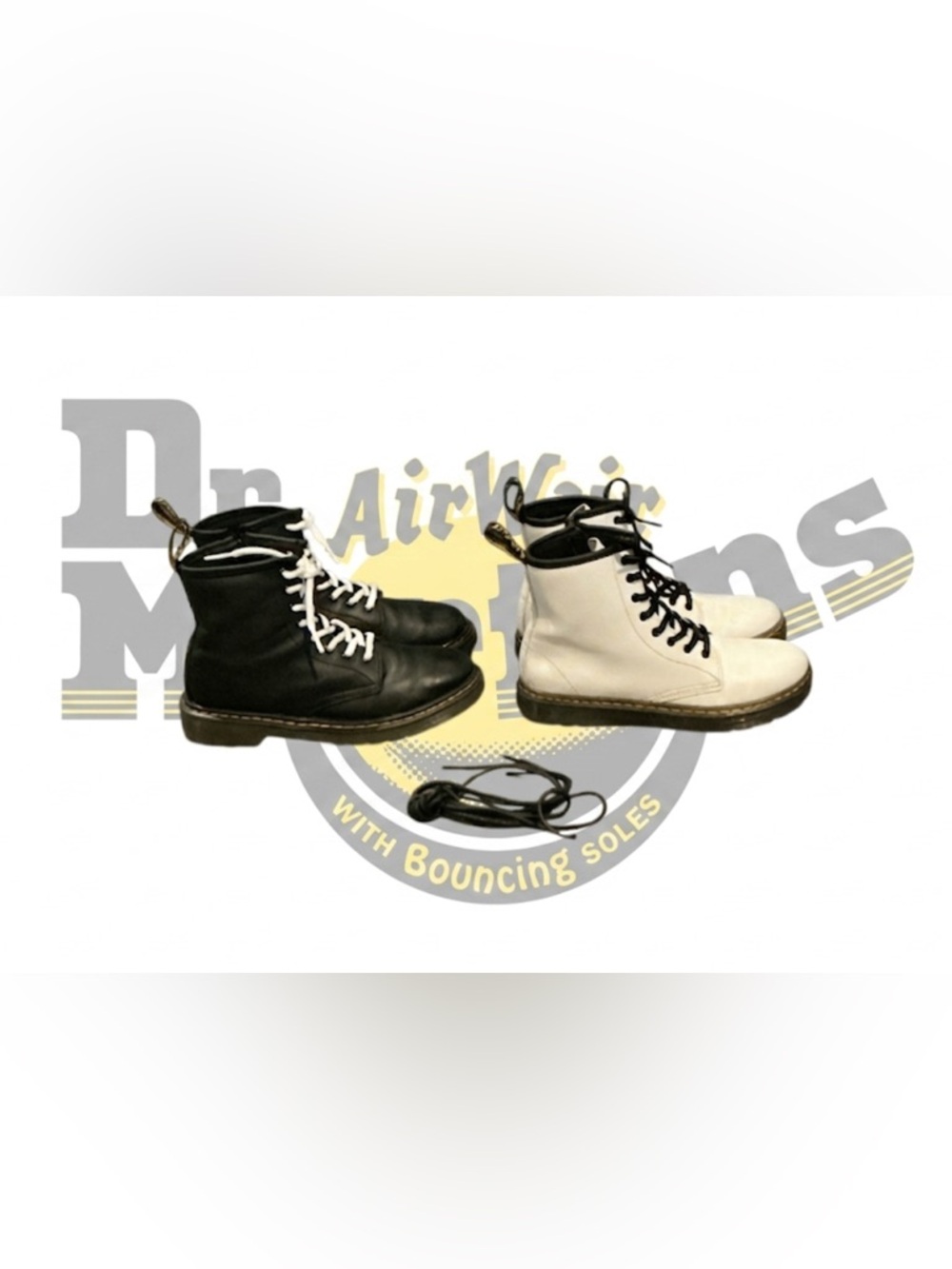 Lot of 2 pairs authentic Dr. Martens signature kids lace up boots sz 3 & 4